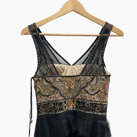 NWT Sue Wong Black Beaded Short Layered Dress Size‎ 2 - Picture 12 of 15